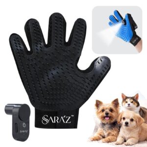 Sara'z™ Upgraded Spray Pet Grooming Glove with Built-In Mist Sprayer - Silicone De-Shedding & Massage Brush for Dogs & Cats