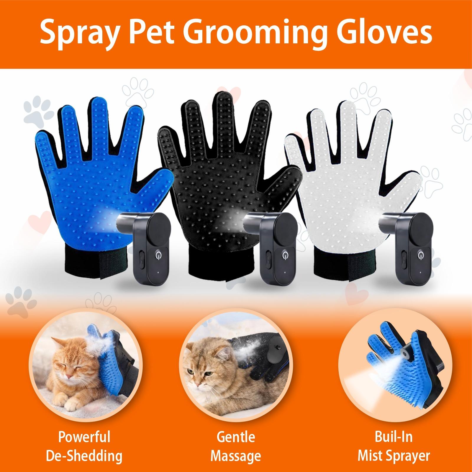 Sara'z™ Upgraded Spray Pet Grooming Glove with Built-In Mist Sprayer - Silicone De-Shedding & Massage Brush for Dogs & Cats - Image 6