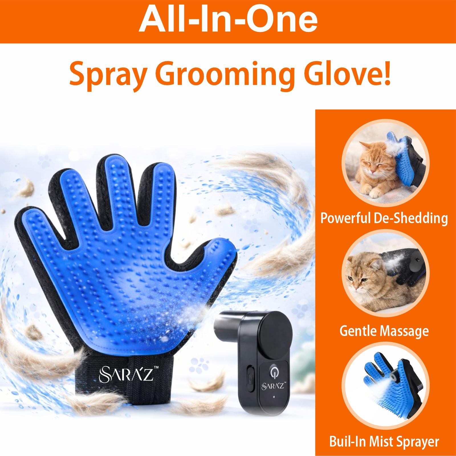 Sara'z™ Upgraded Spray Pet Grooming Glove with Built-In Mist Sprayer - Silicone De-Shedding & Massage Brush for Dogs & Cats - Image 10