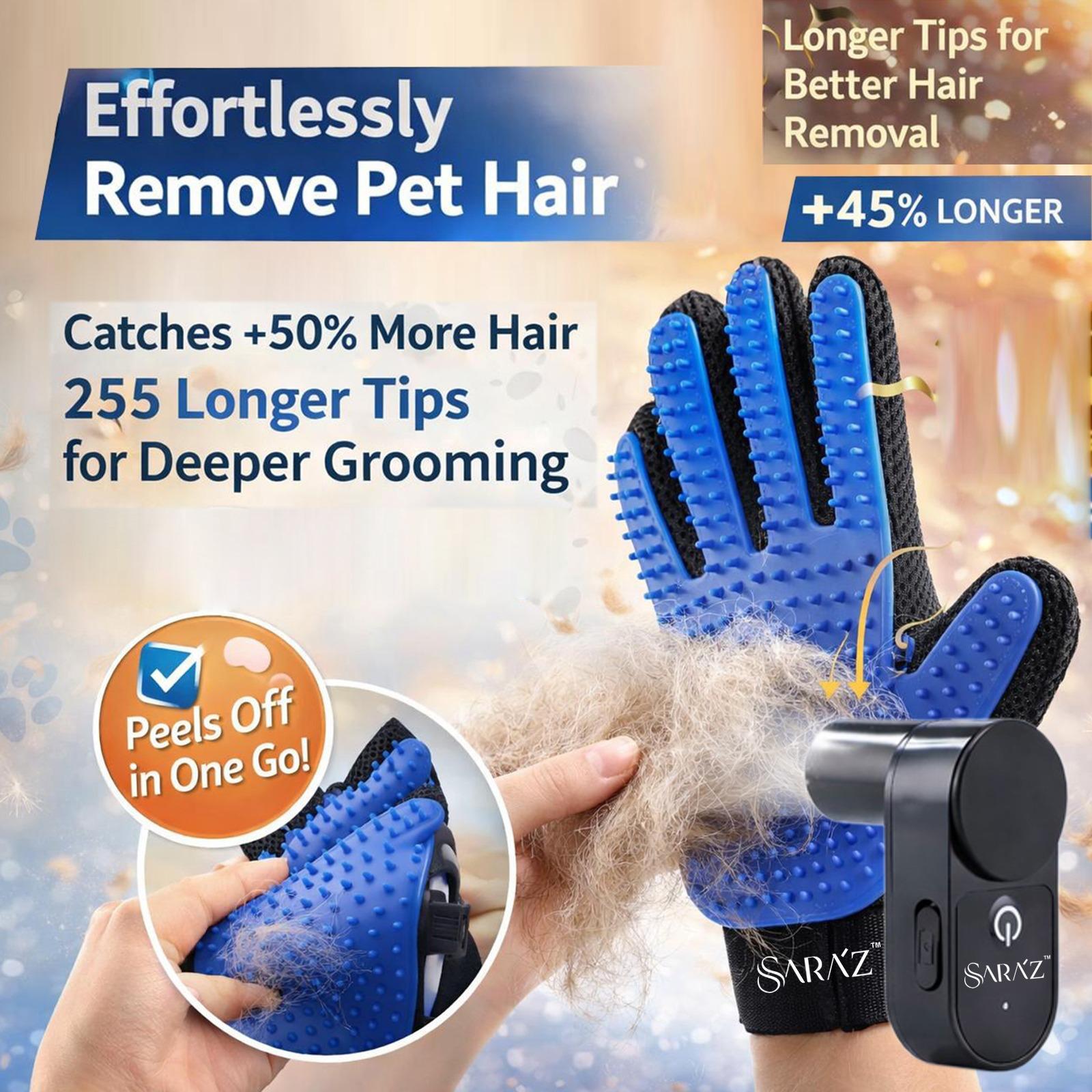 Sara'z™ Upgraded Spray Pet Grooming Glove with Built-In Mist Sprayer - Silicone De-Shedding & Massage Brush for Dogs & Cats - Image 11